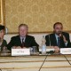 Convegno “La Costituzione italiana e i Valori europei” - da sx: la traduttrice del Presidente COX, Presidente del Parlamento Europeo Pat COX, il Presidente AIDOSP Francesco DI NISIO